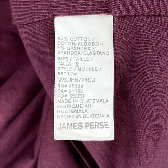 JAMES PERSE Cowl Neck Midi Dress Womens Medium Purple Plum Sleeveless Ruched - Picture 9 of 14